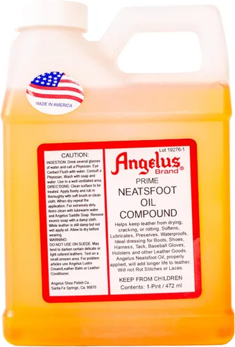 Angelus Brand Prime - Aceite de cuero para botas, zapatos, guantes de béisbol, tachuelas y más, impermeable, suaviza, condiciones, conserva, marrón