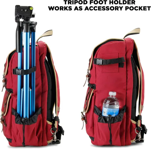 Miniatura 7 de GOgroove - Funda para cámara DSLR de tamaño completo y portátil, con espacio para portátil de 15.6" y almacenamiento de accesorios, soporte