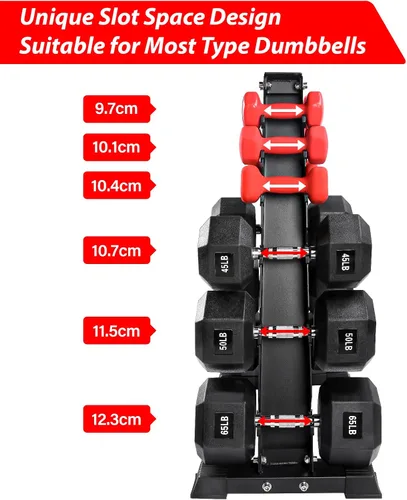 Miniatura 3 de Soporte para mancuernas solamente, soporte de pesas para mancuernas, marco en A, compacto para gimnasio en casa, ahorro de espacio