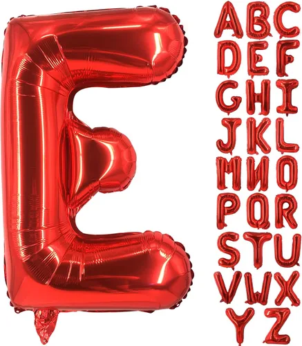 Miniatura 14 de Lovoir Globos grandes de 40 pulgadas con la letra T roja de gran tamaño, globo de helio de aluminio de Mylar para decoración de fiesta de Letra roja