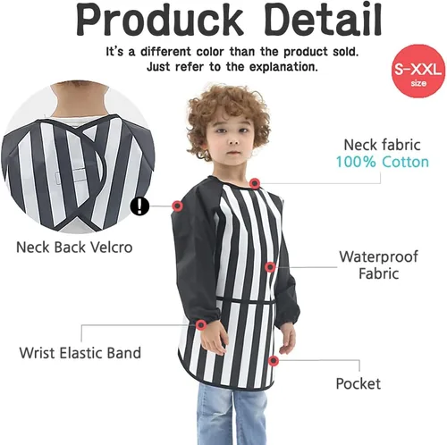 Miniatura 5 de Plie Kids Waterproof Art Smock – Long Sleeve Apron for Painting, Baking, Sensory Play (Ages 1–10)