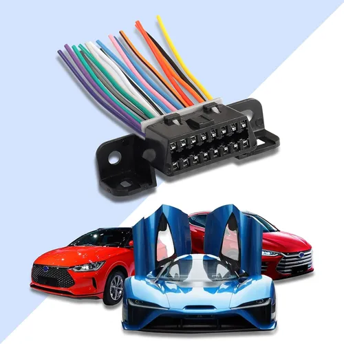 Miniatura 4 de XMSJSIY Cable de extensión de conector hembra OBD2 de 16 pines, arnés fijo OBD2 ensamblado, cables de puerto de salpicadero, conexión E-Car