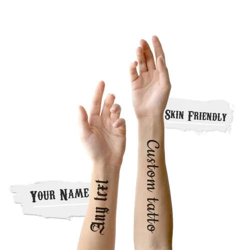 Miniatura 12 de Tatuajes temporales realistas personalizados, diseños de texto con nombre personalizado, crea tus propios tatuajes falsos para adultos, hombres