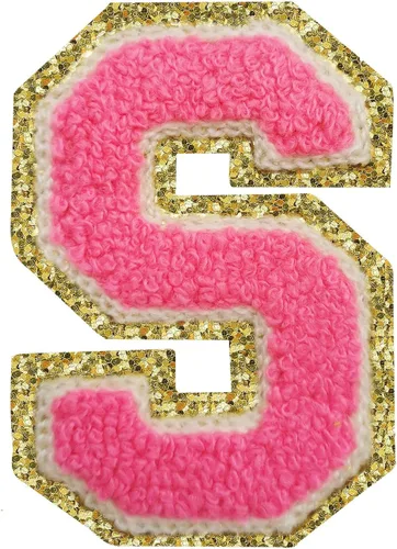 Miniatura 86 de SPRT - Parches de letras de chenilla universitaria con purpurina, parche de letras blancas para planchar con letras del alfabeto para disfraz