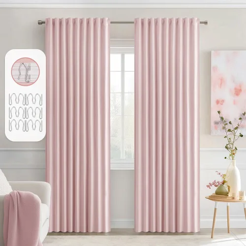 Miniatura 50 de MIULEE Cortinas opacas con pestaña trasera de 63 pulgadas de largo, juego de 2 paneles para sala de estar, dormitorio, privacidad, bolsillo