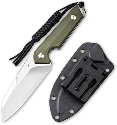 Miniatura 7 de CIVIVI Kepler C2109C - Cuchillo de hoja fija, mango G10 de 4.48 pulgadas, cuchillo para cinturón con funda Kydex, cordón, clip para actividades al