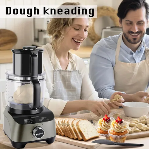 Miniatura 3 de Procesador de alimentos grande de 14 tazas, tazón XL, tolva grande para mezclar, batir, triturar y cortar, picar carne y verduras, amasar, todo