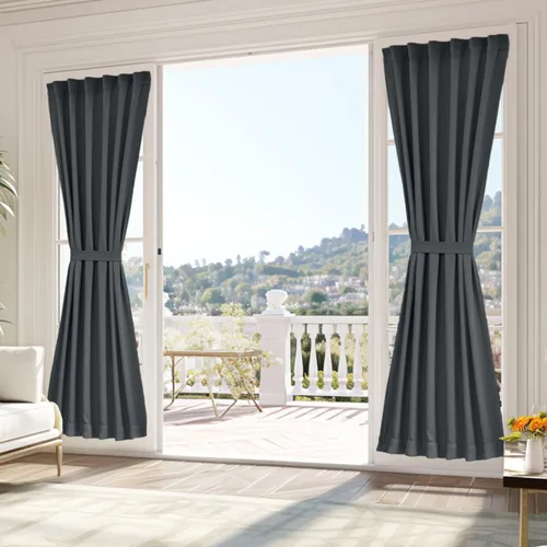 Miniatura 64 de Vatge - Cortinas autoadhesivas para puerta francesa, tratamiento de ventana con filtro de luz sin varillas ni perforaciones para puertas de cristal