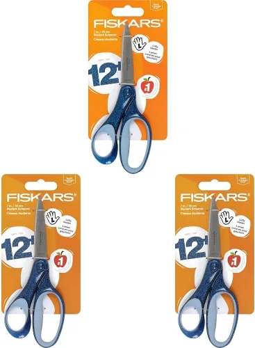 Miniatura 12 de Fiskars SoftGrip Tijeras con purpurina para estudiantes de 7 pulgadas para niños mayores de 12 años, tijeras para la escuela o manualidades
