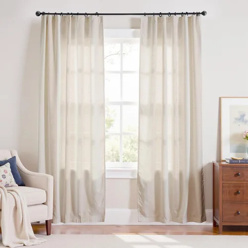 Miniatura 105 de JINCHAN Cortinas de lino de 108 pulgadas de largo, juego de 2 paneles, cortinas de ventana para sala de estar y dormitorio, cortinas