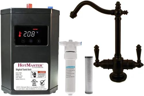Miniatura 18 de Westbrass DT1F205-62 Victorian 9 pulgadas Grifo instantáneo caliente y frío con sistema de tanque digital HotMaster DigiHot Dispensador de agua