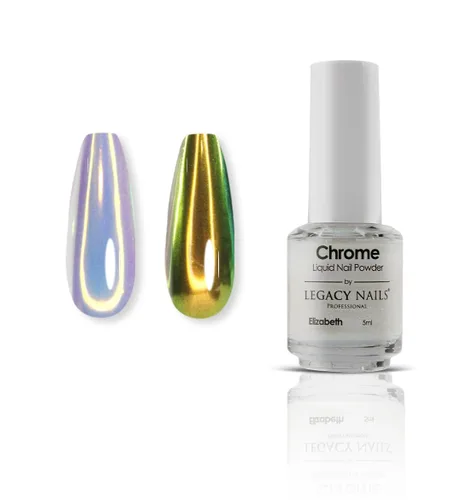 Miniatura 14 de LEGACY NAILS Polvo líquido profesional para uñas CROMADO - ALANA 0.2 fl oz - Revela la magia de los efectos iridiscentes, nacarados y metálicos - Di