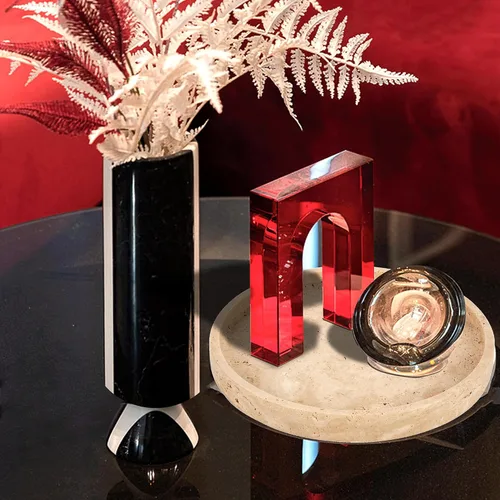 Miniatura 7 de Bandeja de tocador de mármol natural para baño, cocina, tocador, bandejas decorativas de piedra travertino para joyas, perfume, cosméticos, velas