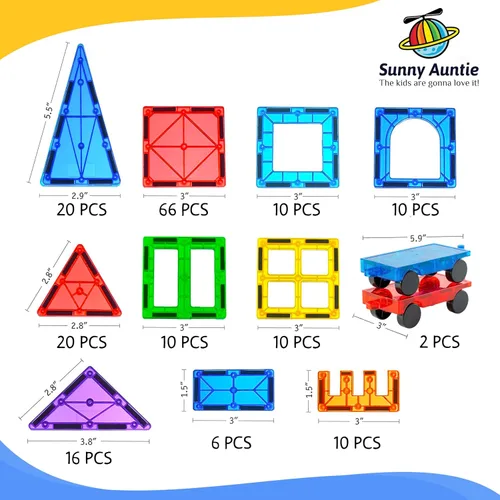 Miniatura 7 de Azulejos Magnéticos 180 PIEZAS (CONJUNTO XL), Azulejos Magnéticos para Niños, Juguete para Niños y Niñas de 3 4 5 6 7 8 Años, Conjunto