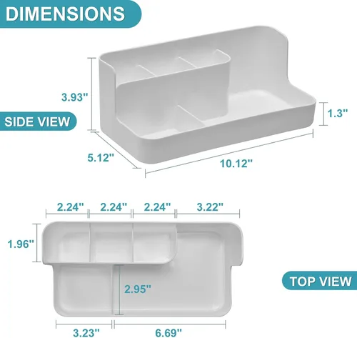Miniatura 6 de VITVITI Porta cepillos de dientes para baño, organizador de baño, encimera, organizador de encimera de baño con 5 compartimentos de almacenamiento