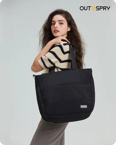 Miniatura 2 de Bolsa de mano para mujer con cremallera, bolsa de mano grande acolchada de 14 pulgadas para laptop con funda para carrito