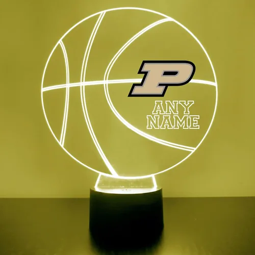Miniatura 17 de Lámpara de luz nocturna personalizada de la Universidad de Missouri (Mizzou) Tigers con bola de baloncesto y logotipo, letrero LED con control