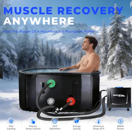 Miniatura 2 de EONIX Enfriador de inmersión en frío de 1/3 HP, enfriador de agua de baño de hielo para bañeras frías, filtro y bomba integrados, bomba sumergible
