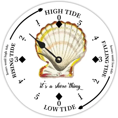 Miniatura 25 de Reloj de marea de estrella de mar oceánico, silencioso sin tictac, funciona con pilas, reloj de marea de madera, arte de pared, reloj de movimiento
