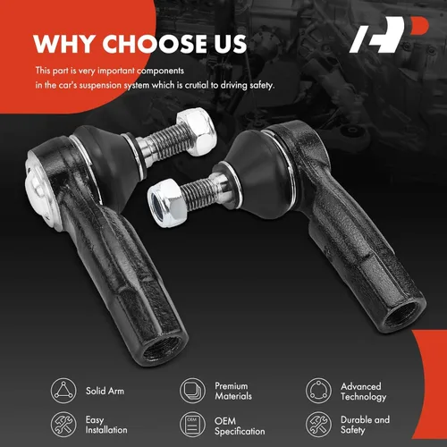 Miniatura 6 de A-Premium 2 extremos de barra de acoplamiento exteriores delanteros, compatibles con Volkswagen Jetta, Passat, Golf (R & Alltrack y SportWagen)