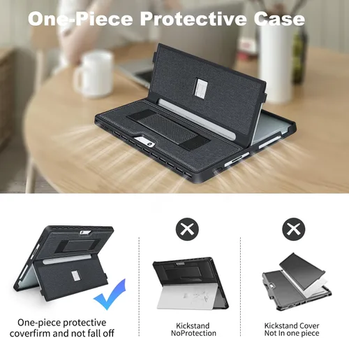 Miniatura 3 de Funda para Microsoft Surface Pro 11/10/9/8 de 13 pulgadas, con cubierta de stent y correa de mano, todo en uno a prueba de golpes, funda resistente