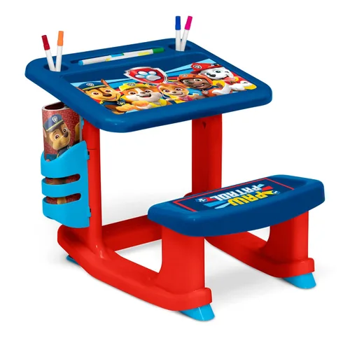 Escritorio de dibujar y jugar de PAW Patrol de Delta Children – Incluye 10 marcadores y libro para colorear, azul