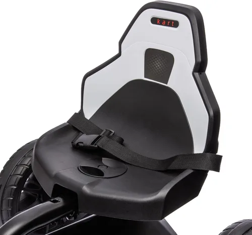 Miniatura 9 de Aosom - Go Kart de pedales para niños, juguete de paseo al aire libre con asiento ajustable, eje oscilante, freno de mano, 4 ruedas EVA Blanco