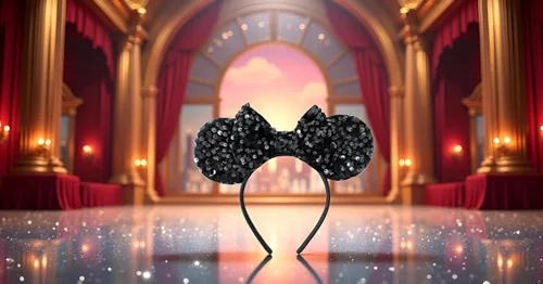 Miniatura 4 de KARETT Diadema con Orejas de Ratón de Lentejuelas con Lazo de Brillantina, Decoración de Fiesta de Princesa para Niñas y Mujeres