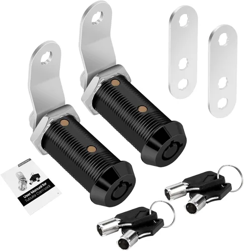 Miniatura 21 de Paquete de 2 cerraduras de caja de herramientas con llaves, cerradura de leva para gabinete de 5/8 pulgadas con llave maestra, cerradura de repuesto