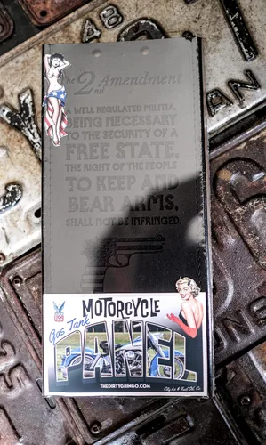 Miniatura 6 de Pro 2nd Enmienda 27 palabras Softail de cuero tanque de gas Babero Panel compatible con Harley Davidson