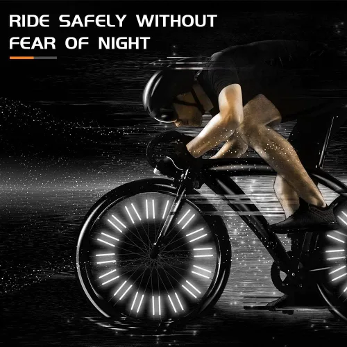 Miniatura 7 de Reflector de radios para bicicleta, reflectores de radios de bicicleta de visibilidad de 360°, clips reflectantes impermeables para bicicletas