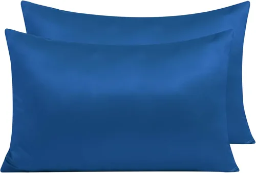 Miniatura 28 de NTBAY - Fundas de almohada de satén con cremallera, súper suaves y lujosas fundas de almohada Negro