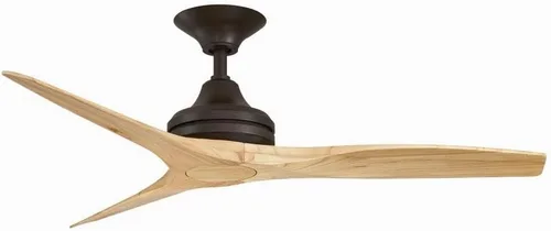 Miniatura 31 de Fanimation Spitfire - Ventilador de techo de 3 aspas, 12 pulgadas de alto y 48 pulgadas de ancho, acabado negro, color hoja de madera de whisky