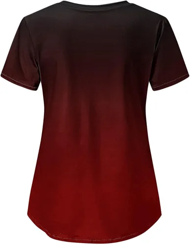Miniatura 2 de Camiseta de uniforme de enfermería estampada para mujer, talla grande, cuello en V, para trabajo, enfermera, uniforme