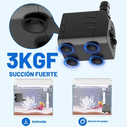 Miniatura 5 de Knifel Bomba sumergible de 400 GPH (1500L/H, 25W), bomba de fuente ultra silenciosa con 6.5 pies de elevación, bomba de estanque para pecera
