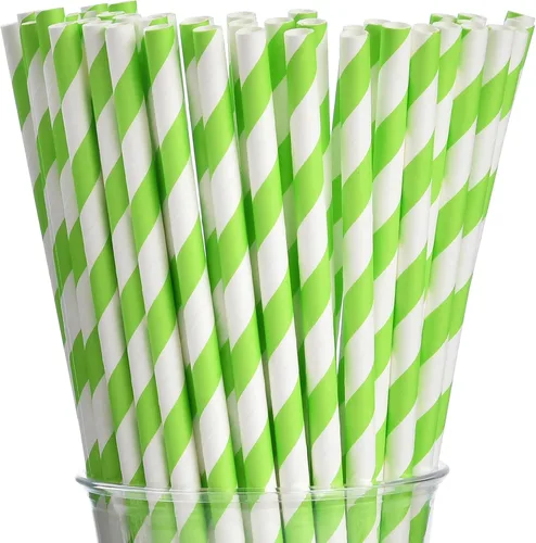 Miniatura 23 de ALINK 100 pajitas rojas, pajitas de papel biodegradables rojas y blancas a rayas para fiestas, eventos, manualidades, suministros de decoración
