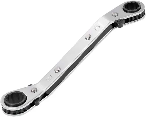 uxcell Llave de trinquete reversible, extremo de caja doble de 0.394 in x 0.472 in, Cr-V