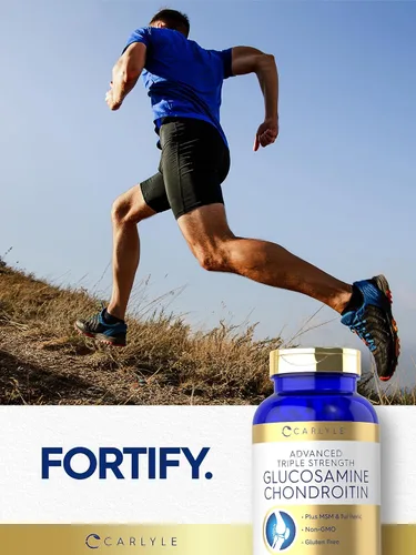 Miniatura 7 de Carlyle Glucosamina condroitina MSM cúrcuma 200 unidades Suplemento avanzado de triple fuerza Sin OMG y sin gluten