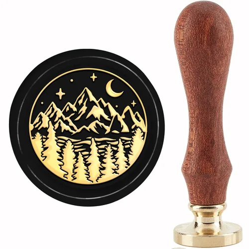 Miniatura 8 de CRASPIRE Sello de cera de conejo, sello de conejo, luna, rosa, sello de cobre, 1.181 in, cabeza de latón extraíble retro con mango de madera