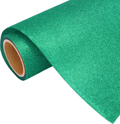 Miniatura 33 de Rollo de película de vinilo de transferencia de calor Threadart Glitter Blue de 3 yardas x 20 pulgadas HTV Colores con purpurina Compatible