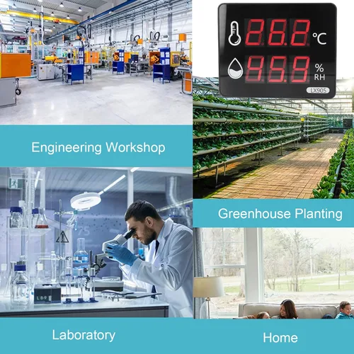 Miniatura 5 de Medidor de humedad de temperatura digital con sonda externa Pantalla LED termómetro higrómetro