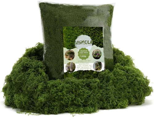 USMOLA Musgo verde falso de 16 onzas para manualidades, musgo artificial para decoración de plantas en maceta, musgo a granel para uso en interiores