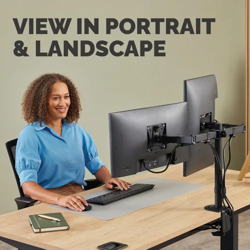 Miniatura 4 de Fellowes Brazo de monitor doble ajustable para todos los días: tiene capacidad para dos pantallas de hasta 32 pulgadas con un peso de 19.84 libras