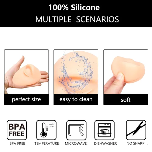 Miniatura 3 de Modelo de cejas de silicona, modelo de piezas del cuerpo de práctica de piercing, modelo de exhibición de cejas para práctica de piercing