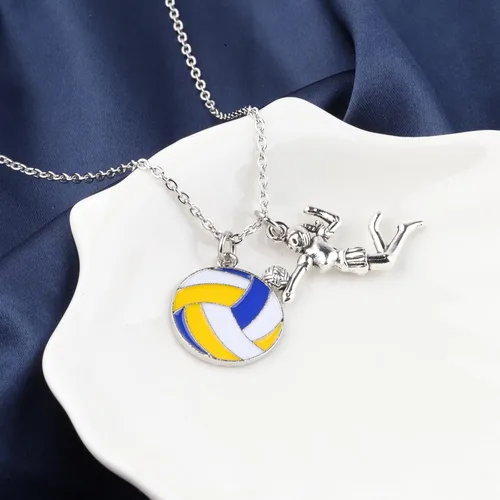 Miniatura 6 de FUSTMW Regalos de voleibol, collar de voleibol, regalos para jugadores de voleibol, collar con dije de voleibol, regalos para entrenadores