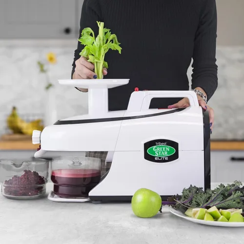 Miniatura 8 de Tribest Green Star Elite GSE-5300-220V Deluxe Jumbo Twin Gear Extractor de jugo con juego de máquina de pasta, 220 V, no apto para uso en Estados