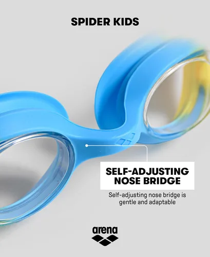 Miniatura 5 de ARENA Gafas de natación unisex Spider para niños y niñas de 2 a 5 años, lente antivaho sin espejo, correa fácil de usar, gafas sin fugas