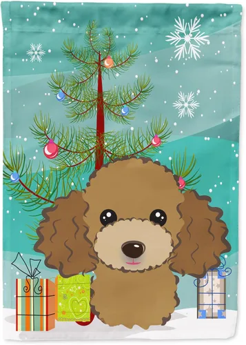 Miniatura 49 de Caroline's Treasures BB1622CHF - Bandera de casa Shih Tzu con árbol de Navidad y gris plateado para porche, grande, para colgar en la pared