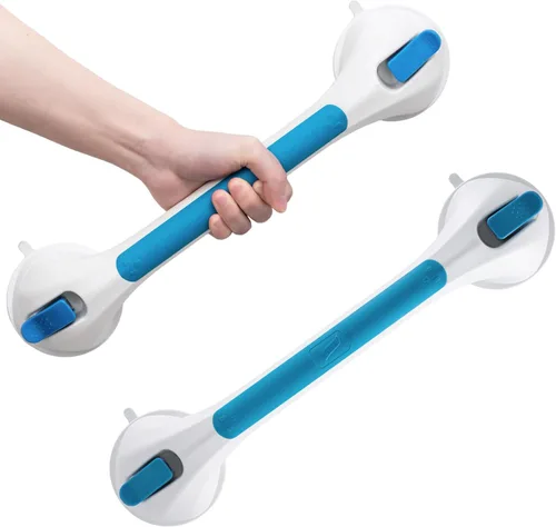 Miniatura 8 de LEVERLOC Paquete de 2 barras de agarre de ducha para bañeras y duchas, asas de ducha con succión fáciles de instalar para baño, pasamanos extraíbles
