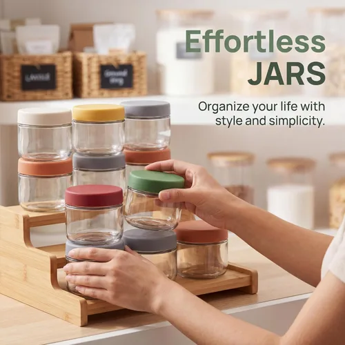 Miniatura 7 de EONJOE Frascos de vidrio de 8 oz con tapas 1 taza Recipientes pequeños de alimentos para pudín de chía, mermelada, bocadillos, yogur, avena durante